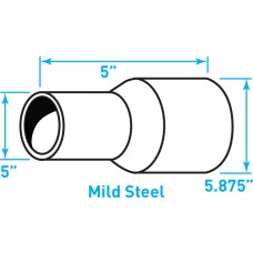 Truck Exhaust Expanded Adaptor, Mild Steel - 5" / 5.88" Outside Diameter